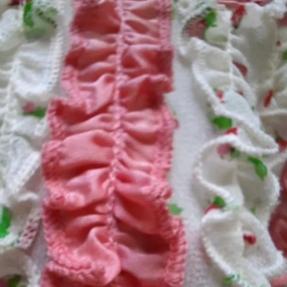 BETSEY JOHNSON SATIN PINK & WHITE FLORAL SHEER CROPPED BOLERO - Picture 13 of 13